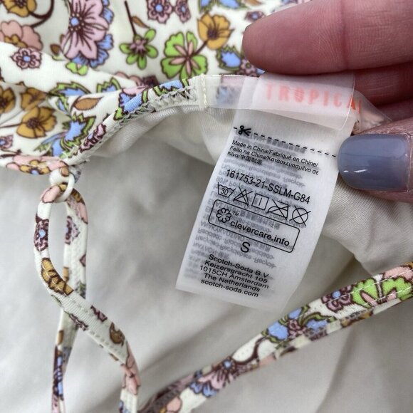 Scotch & Soda Tropical Size Small Smocked Floral One Piece Swimuit Strappy Ditsy - Picture 13 of 14